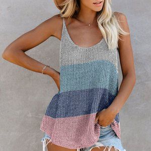 Multi Color Pastel Metallic Cami Tank Top Knit TP4061